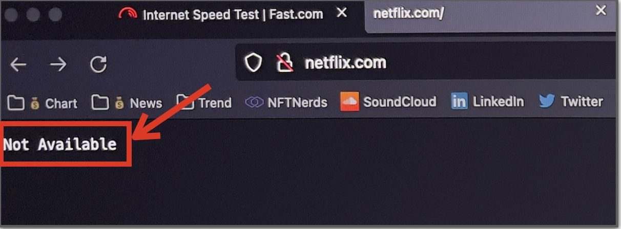 Netflix not available error on computer